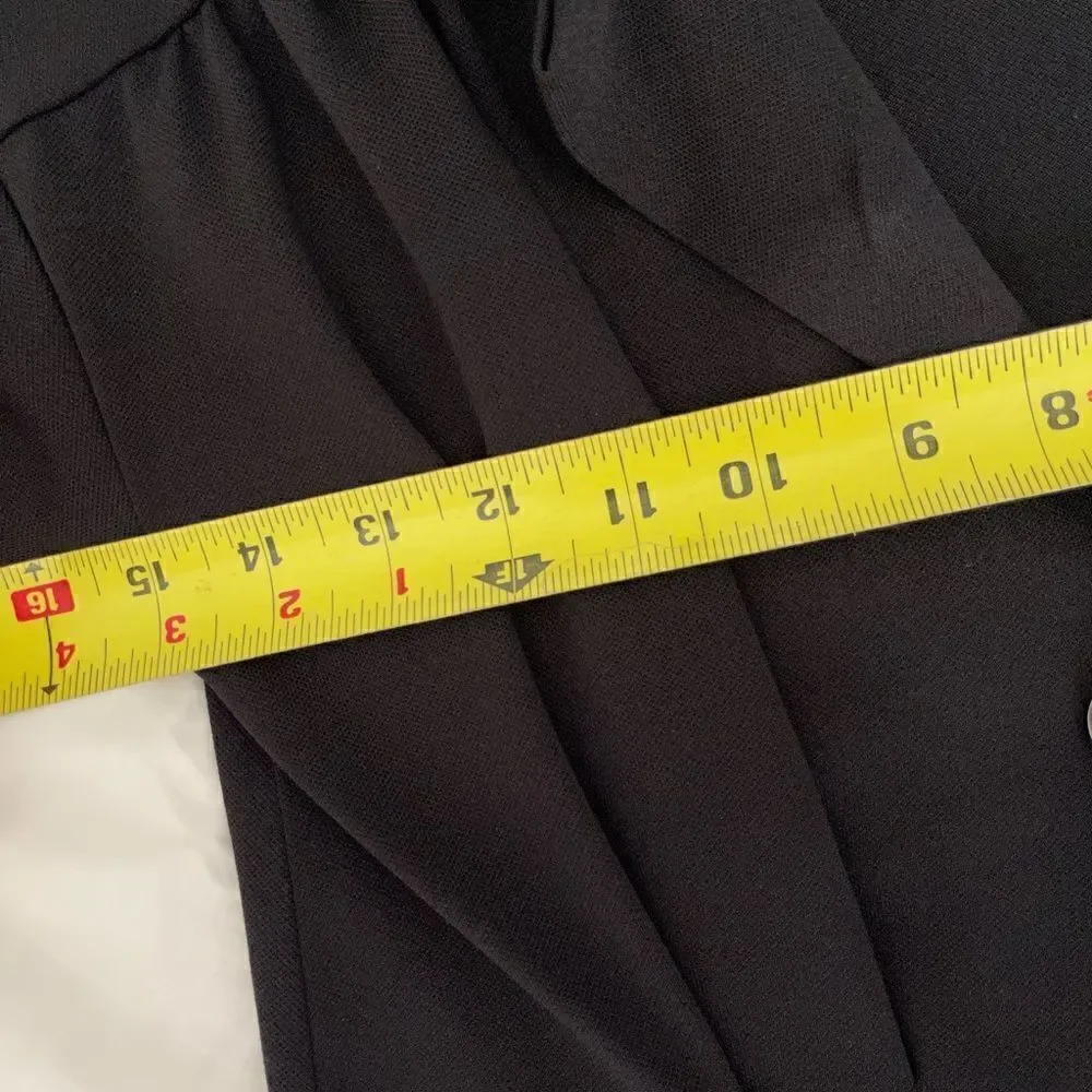 zara black front button up trafaluc dress long sleeves - Picture 8 of 10